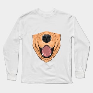 Funny Golden Retriever Dog Face Long Sleeve T-Shirt